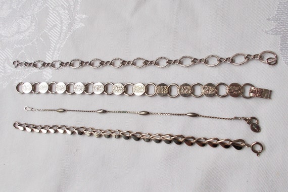 Choice - CHAIN BRACELETS Silvertone Layer Stack S… - image 3