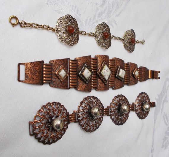 Choice - STATEMENT BRACELET Copper Tone Goldtone … - image 6