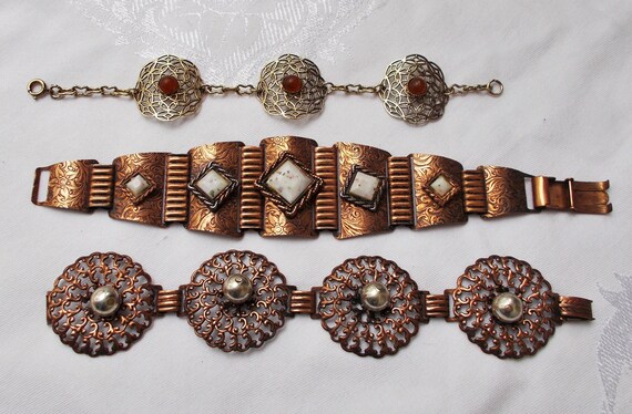 Choice - STATEMENT BRACELET Copper Tone Goldtone … - image 3