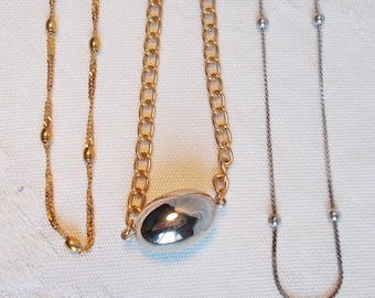 Choice:  NAPIER CHAIN NECKLACE Gold Ball Silver Ball Signed Vintage (cr)