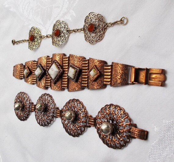 Choice - STATEMENT BRACELET Copper Tone Goldtone … - image 7