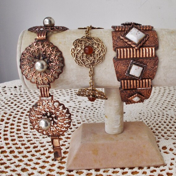 Choice - STATEMENT BRACELET Copper Tone Goldtone … - image 4