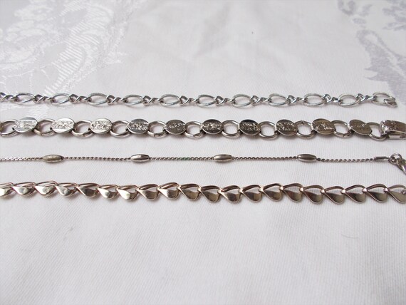 Choice - CHAIN BRACELETS Silvertone Layer Stack S… - image 5