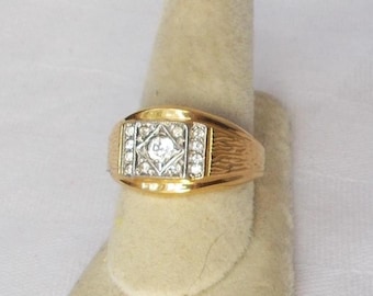Men’s FASHION RING 14k GF with Cubic Zirconia Stones Size 13