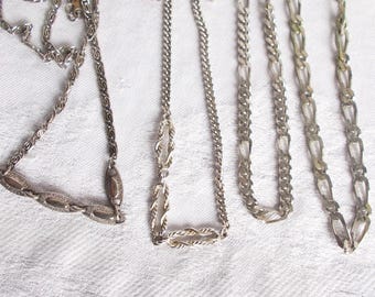 Choice:  MONET CHAIN NECKLACE Silvertone Paperclip Open Link Figaro Curb Signed Vintage (cr)