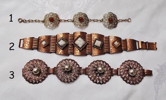 Choice - STATEMENT BRACELET Copper Tone Goldtone … - image 2