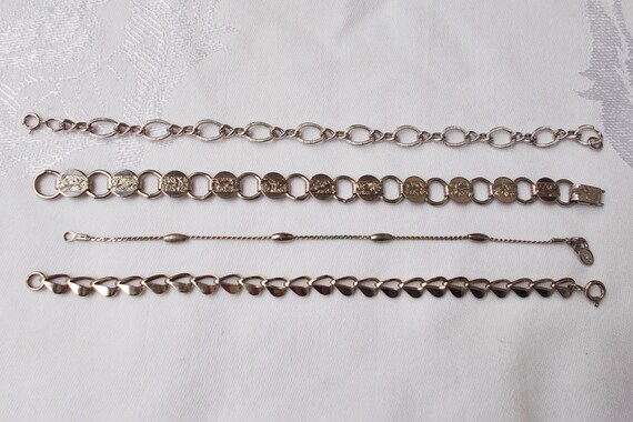 Choice - CHAIN BRACELETS Silvertone Layer Stack S… - image 2