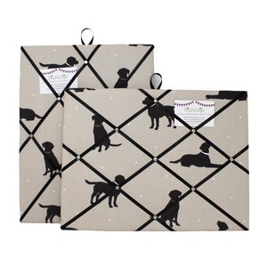 Fabric Noticeboard, Black Lab Pin Board, Labrador Gifts, Dog Pin Board image 1