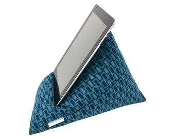 Tweed Tablet Stand, Luxury iPad Stand, iPad Beanbag UK, Turquoise iPad Stand, Grey iPad Stand