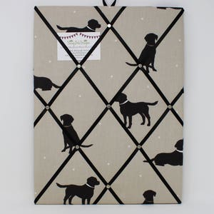 Fabric Noticeboard, Black Lab Pin Board, Labrador Gifts, Dog Pin Board Portrait