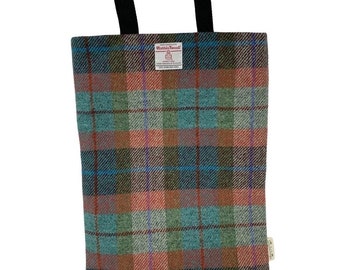 Tartan Tweed Tote Bag, Harris Tweed Bag, Check Tweed Bag, Luxe Tote Bag