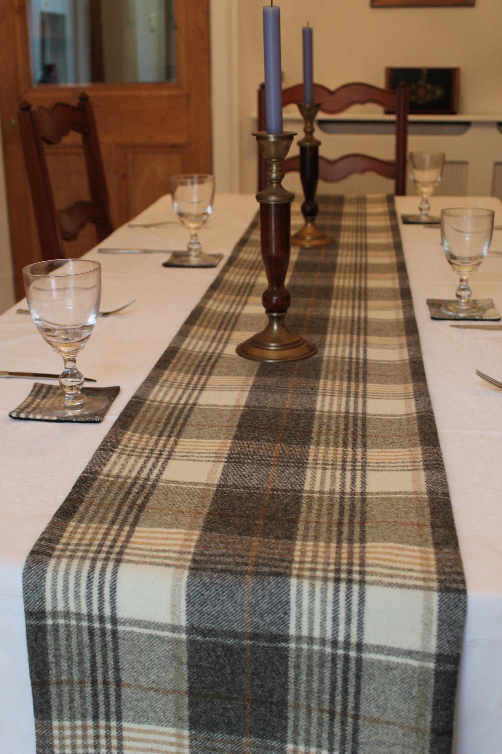 Grey Table Runner Grey Runner Tweed Table Runner Grey Etsy UK