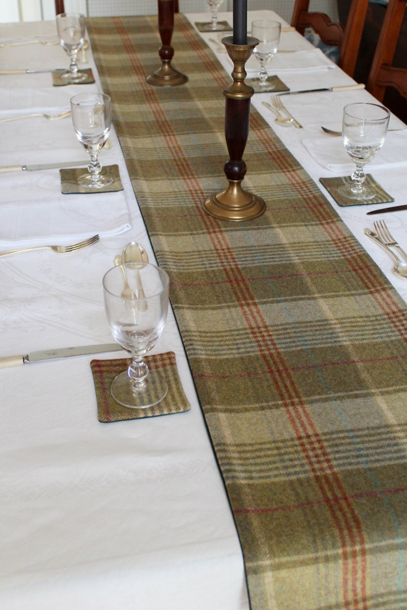 Green Tweed Table Runner Table Runner in the UK Etsy