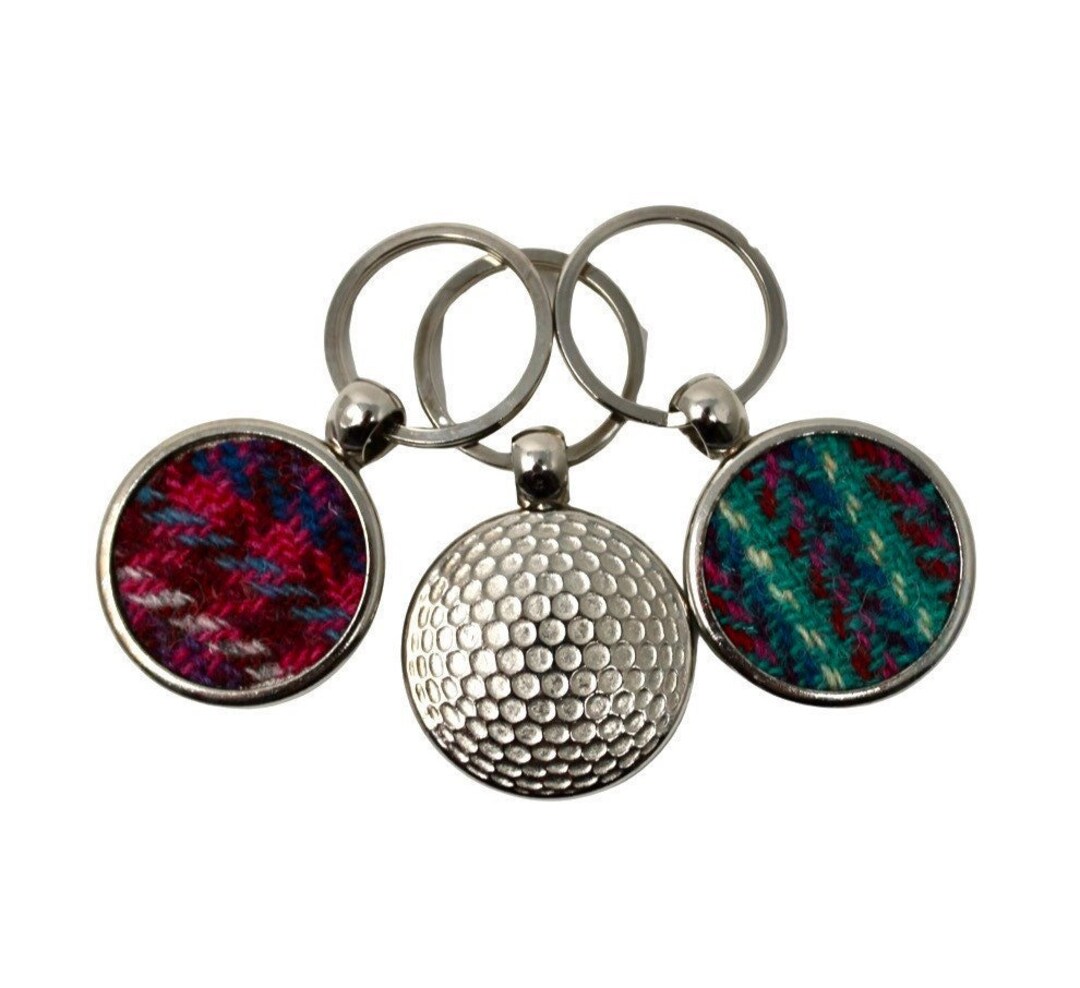 Golf Ball Keyring in Harris Tweed & Metal Golfer Gift UK Etsy