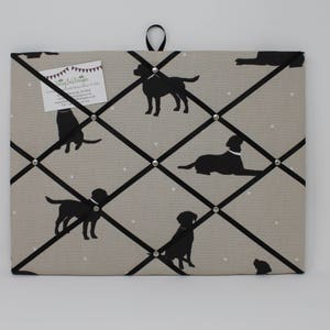 Fabric Noticeboard, Black Lab Pin Board, Labrador Gifts, Dog Pin Board Landscape