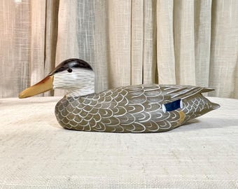 Hand-Painted Duck Decoy Figurine – Vintage Style Wooden Mallard Decoration | Cabin & Lake House Decor