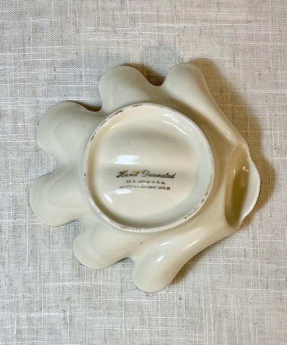 Vintage 22K Gold Clam Shell Trinket Dish - image 5