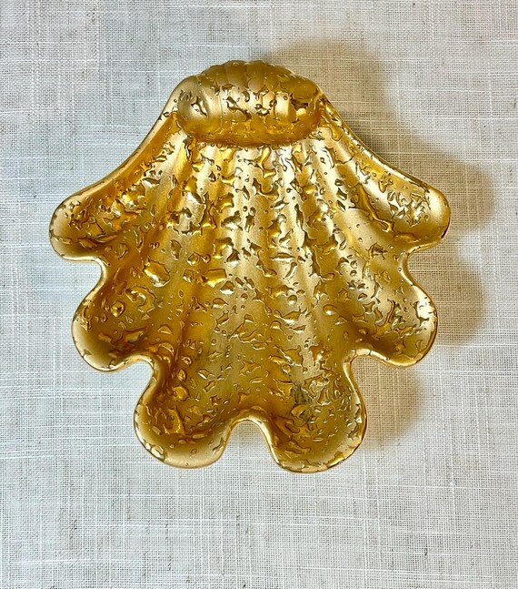 Vintage 22K Gold Clam Shell Trinket Dish - image 2