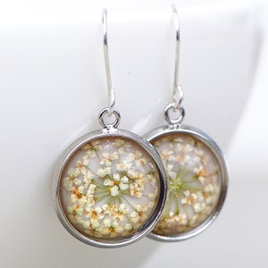 Real Flowers Earrings ~ Sterling Silver Earrings made of dried flowers