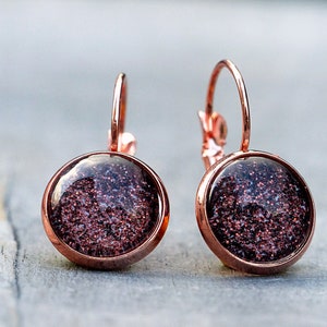 Pendientes Oro Rosa & Burdeos imagen 2