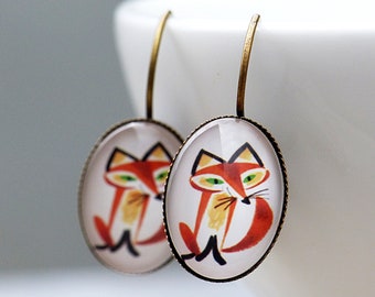 Oval Earrings-Fox