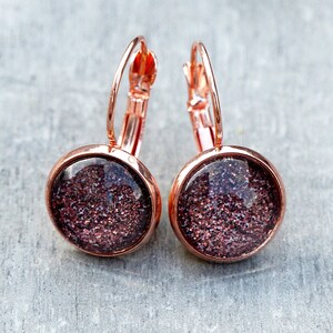 Earrings Rose Gold & Bordeaux image 3