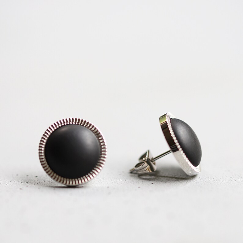 Orecchini A Perno Da Uomo, Borchie Triangolari In Acciaio Inox - Foto 5