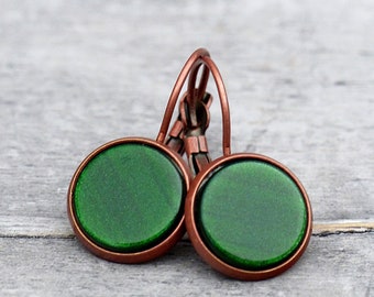 Moss Green - Copper Earrings // Copper - Trend 2017