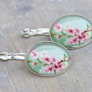 Cherry Blossom boucles doreilles ovales image 2