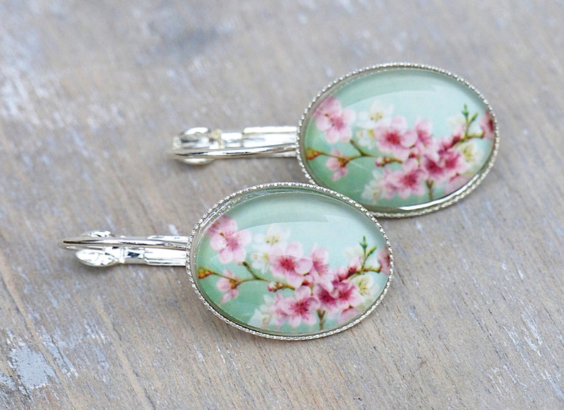 Cherry Blossom boucles doreilles ovales image 2