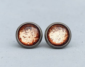 Madras studs in antique silver