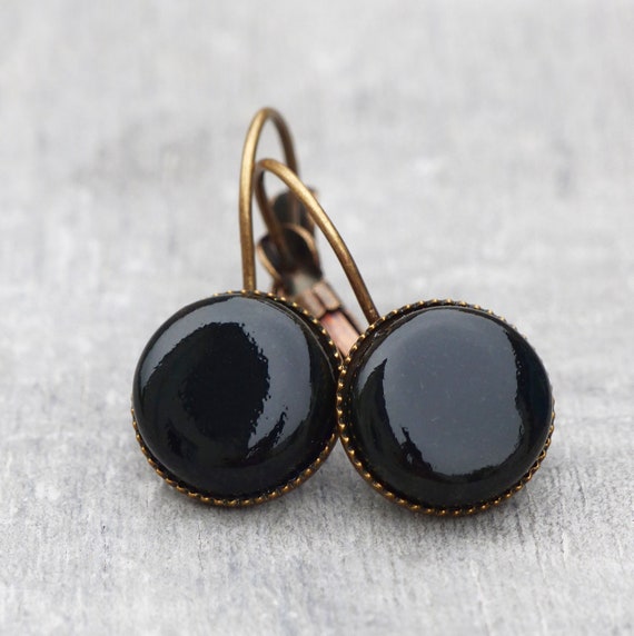 plain black earrings