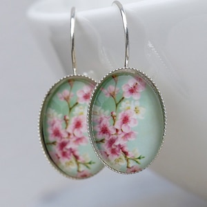 Cherry Blossom boucles doreilles ovales image 1