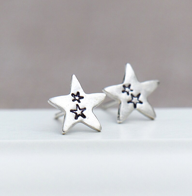 925 Plata de ley Studs estrella imagen 2