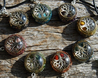Personalized Tree of Life Orgonite® pendant , Custom Made - Choose your OWN main Gemstone Customized,  Unique Unisex