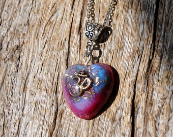 AUM in Heart Orgonite® pendant Love Orgone Necklace