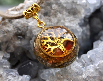 Tree of Life Orgone Orgonite® Pendant Carnelian Agate