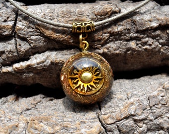 Shining Sun Orgonite® Orgone Pendant Necklace, Unisex