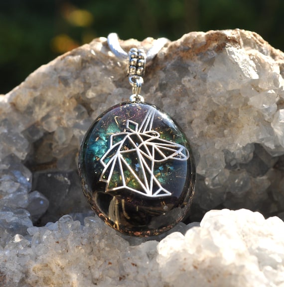 UNICORN Oval Multicolor Orgonite® Fantasy Pendant Necklace UNISEX