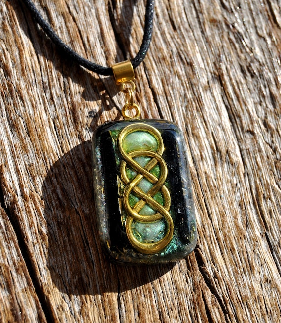 AEGERINE DOUBLE Infinity E Pendant Orgonite® Pendant Men's Necklace