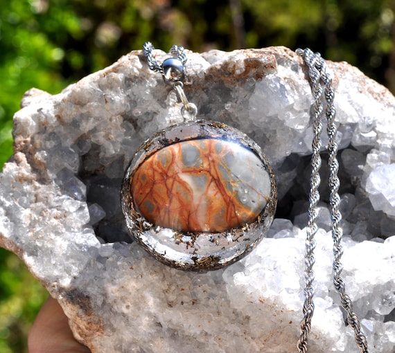MALIGANO JASPER Pendant Orgonite® Orgone Pendant Necklace - Unisex - Rare