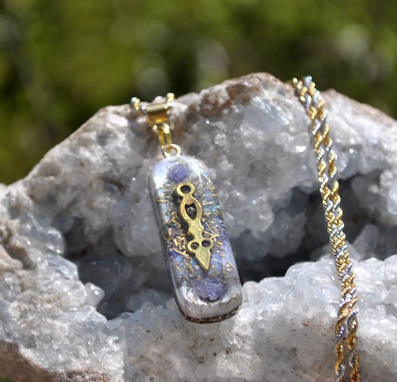 NEW! TANZANITE OBLONG Orgonite® orgone Pendant Necklace