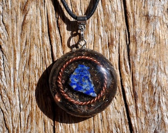 LAPIS LAZULI Tensor Ring Orgonite® Pendant Necklace