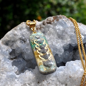 PYRITE POWER Orgonite® Pendant Necklace - EMF Harmonizer Harmony