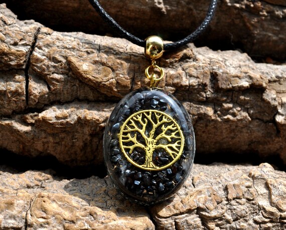 HEMATITE Orgone Tree of Life Orgonite® Pendant Necklace, Unisex FREE SHipping !