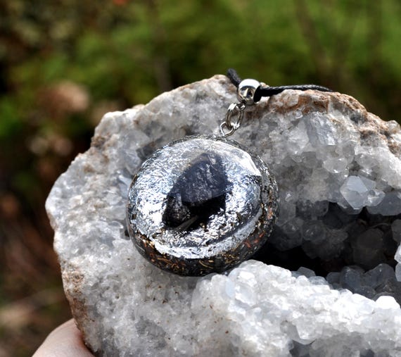 Elite Shungite Orgonite® Pendant with Silver leaf Necklace - EMF Protection
