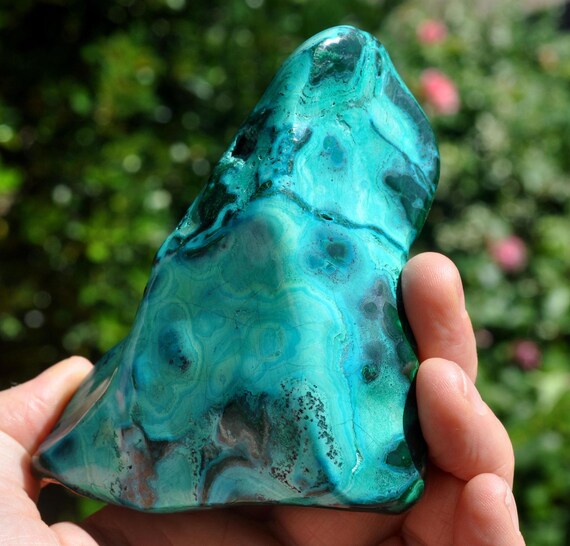 LARGE Chrysocolla Malachite Polished Malacholla - 338g - 11.92 Oz - Free Delivery
