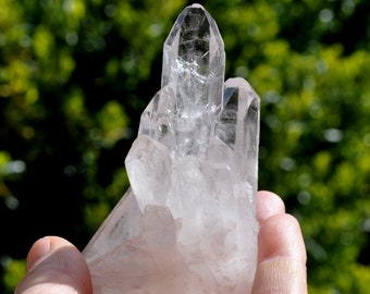 Clear Crystal Cluster from Minas Gerais, 121 gram - 4.26 Oz - natural terminated - Free Shipping