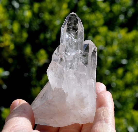 Clear Crystal Cluster from Minas Gerais, 121 gram - 4.26 Oz - natural terminated - Free Shipping