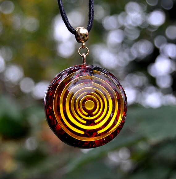 Handmade Orgonite Pendant with Copper Lakhovsky – Unique Jewelry Gift